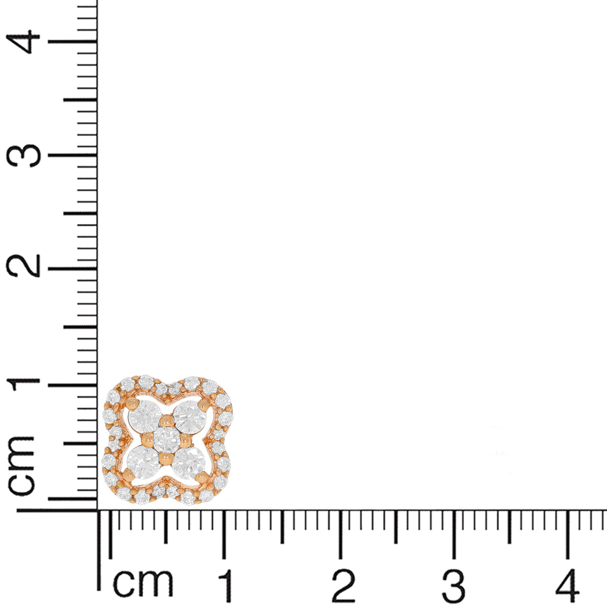 Rose Gold Diamond Clover Earrings