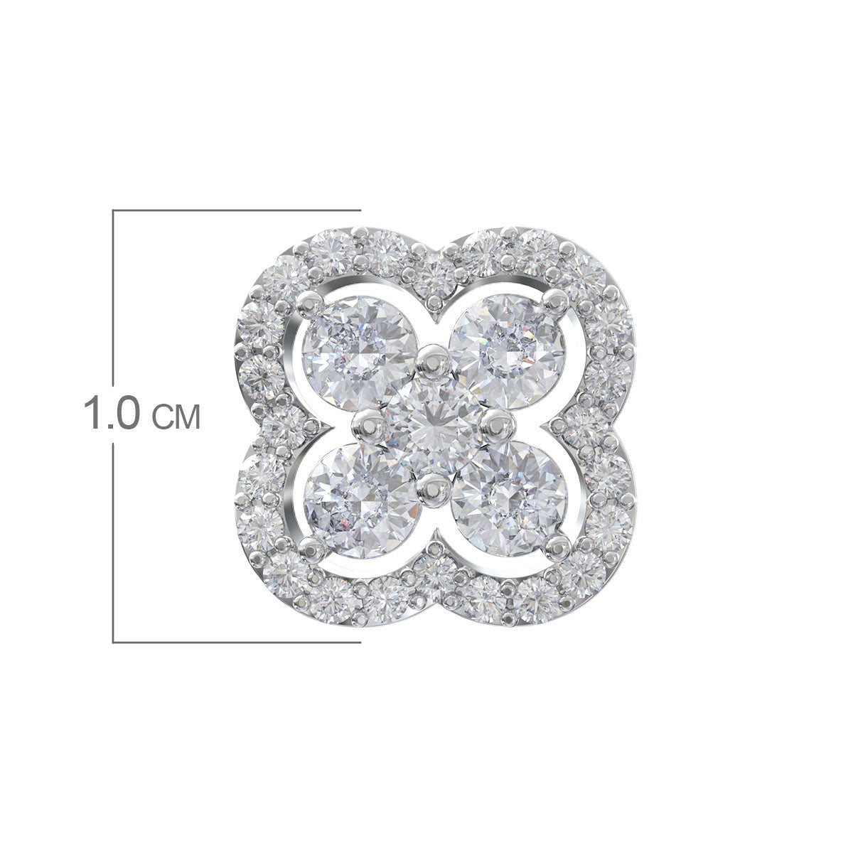 Sterling Silver Diamond Clover Earrings