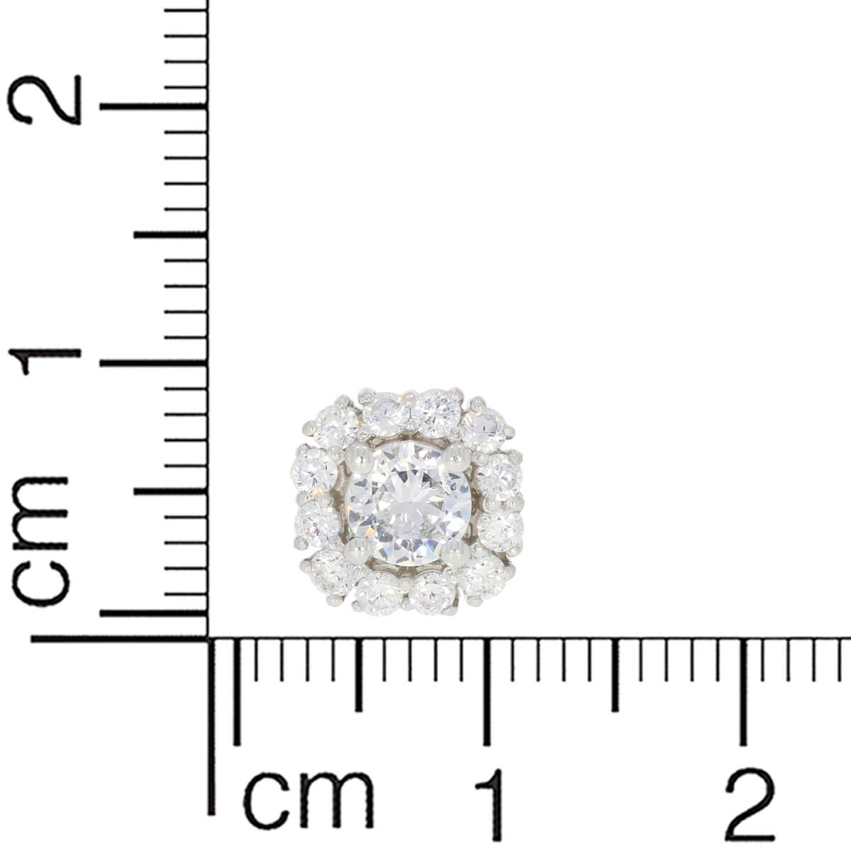 Silver Zircon White Sunshine Studs