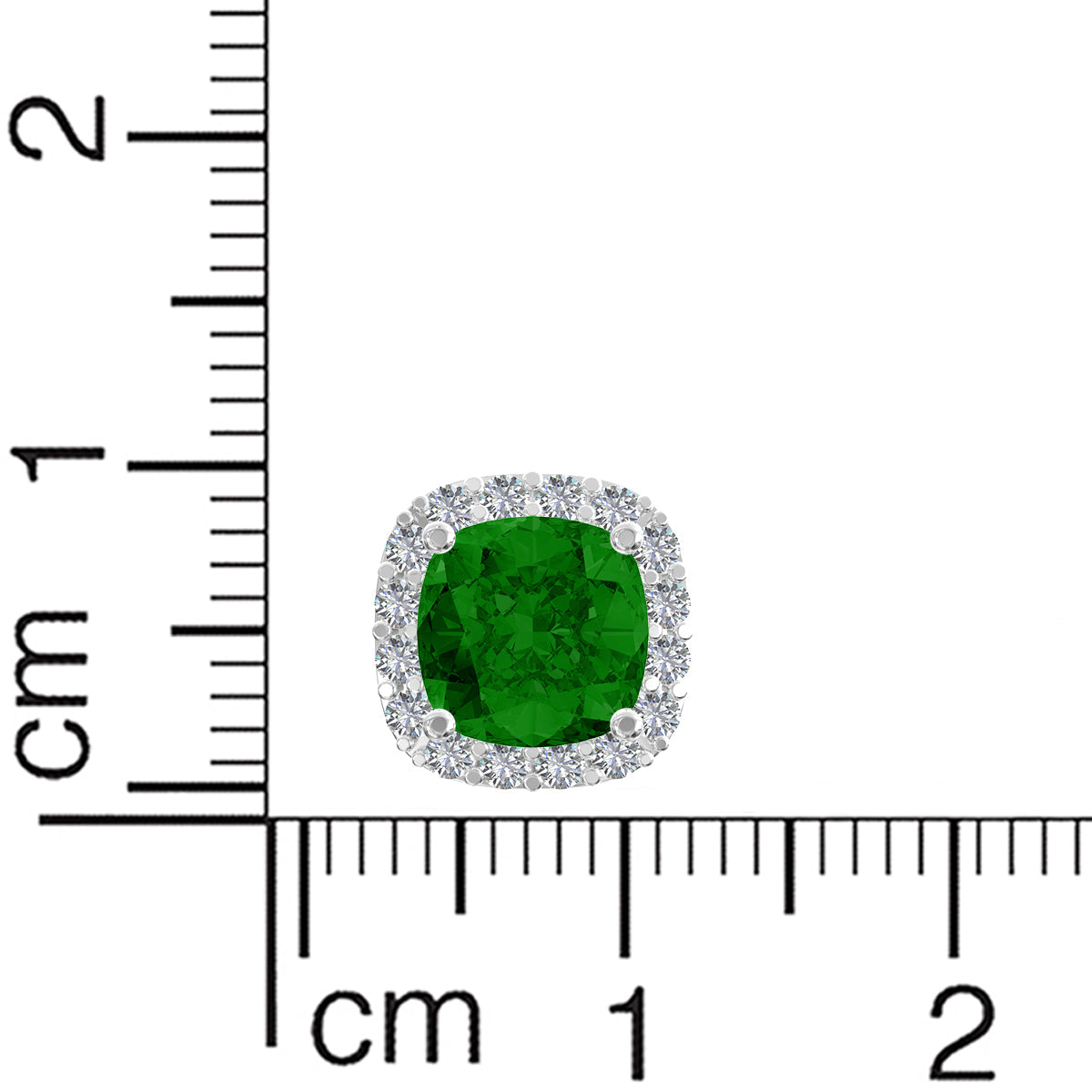 Silver Forest Green Shining Studs