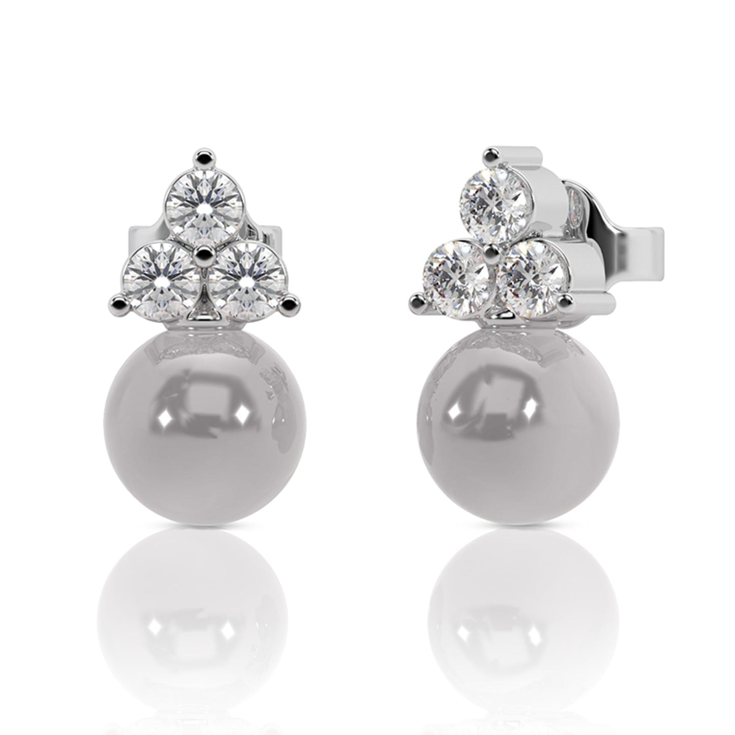 Silver Glow Pearl Dangler Earrings