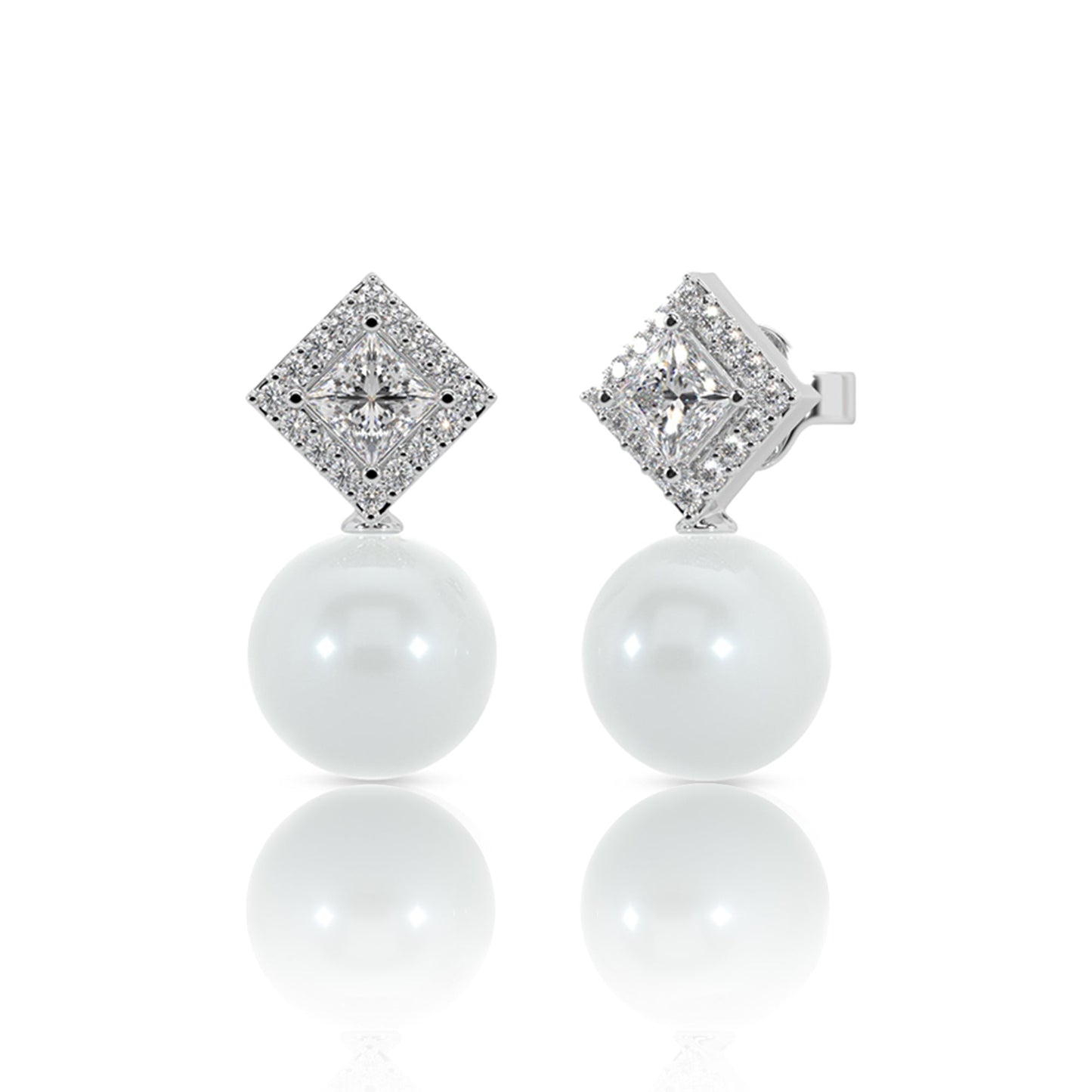 Silver Classic Glamour Pearl Drops Earrings