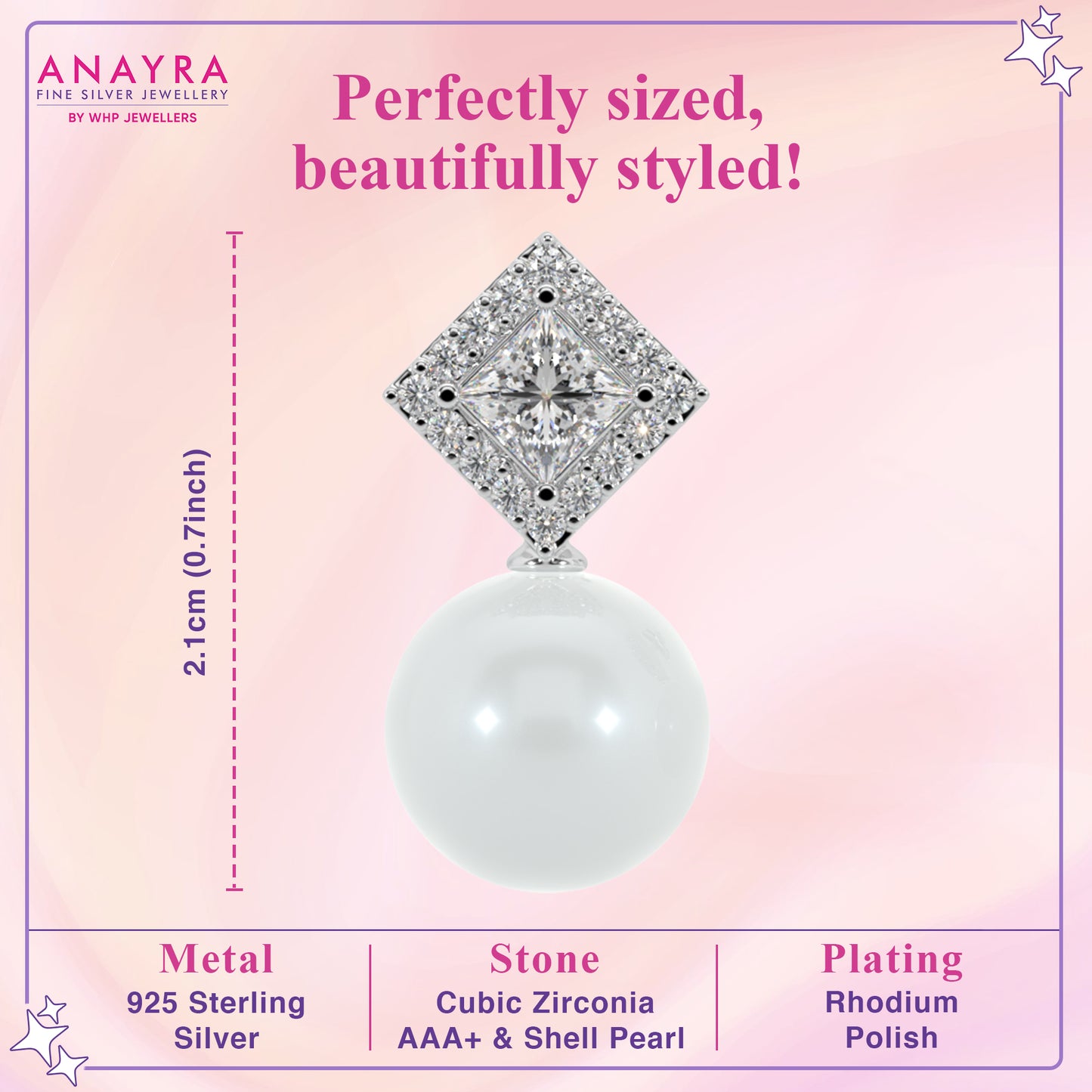 Silver Classic Glamour Pearl Drops Earrings