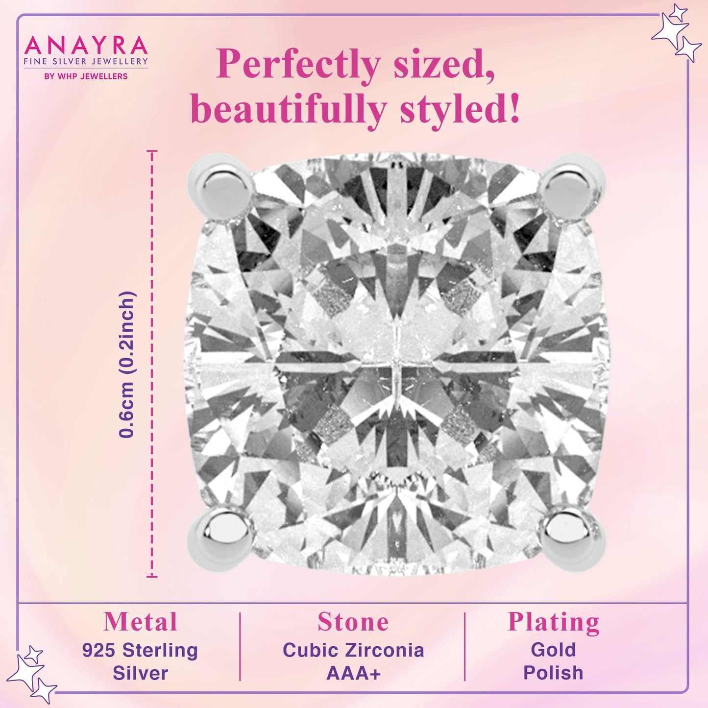 Exquisite Square Diamond Earrings