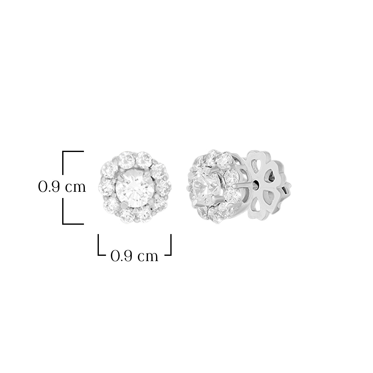 Round Brilliant Halo Studs