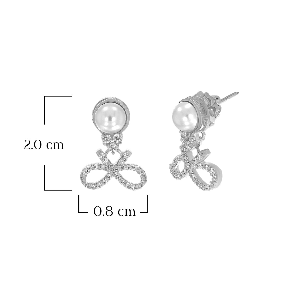 Modern Pearl Bow Style Earrings