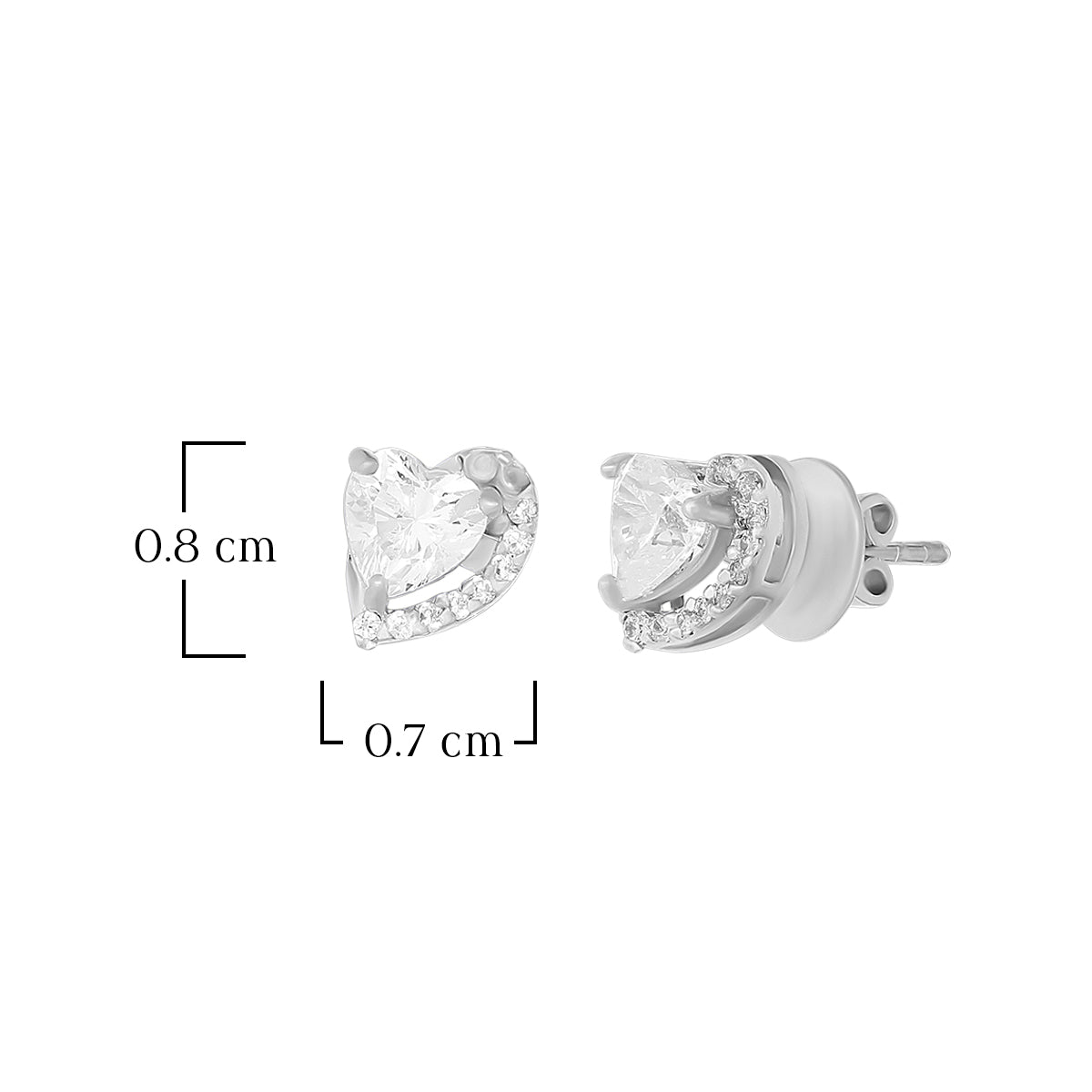 Heart Shape Halo Stud Earrings