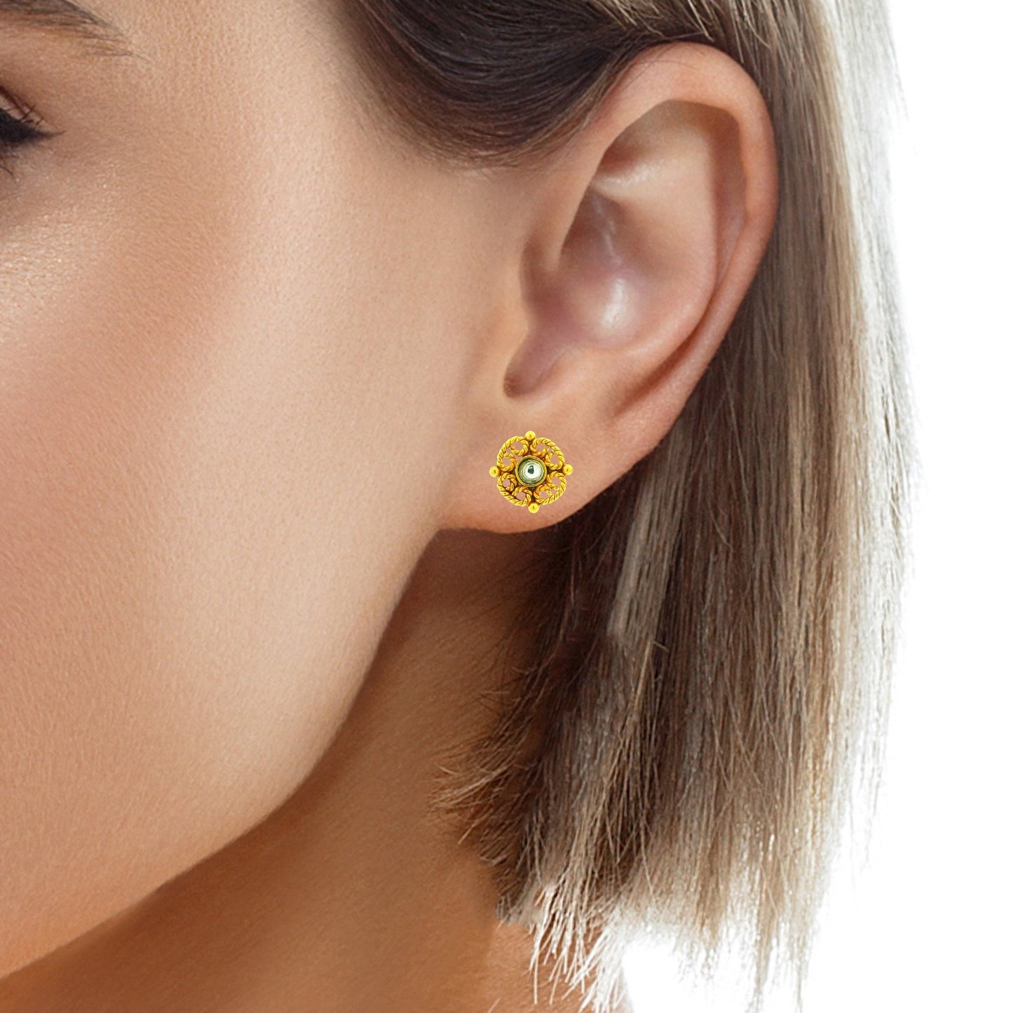 Rope Design Stud Earrings