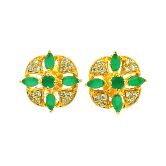 Vibrant Green Stone Studs