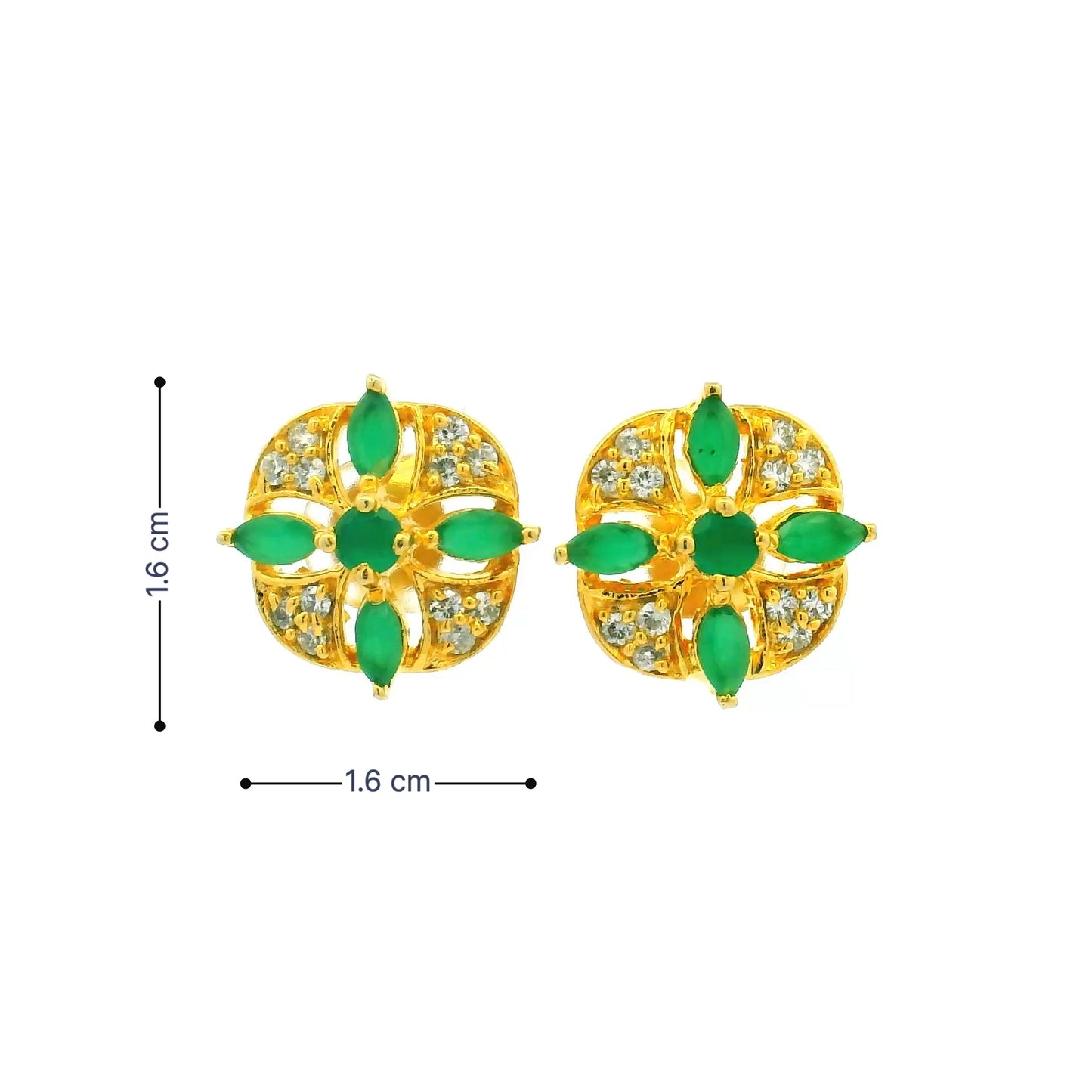 Vibrant Green Stone Studs