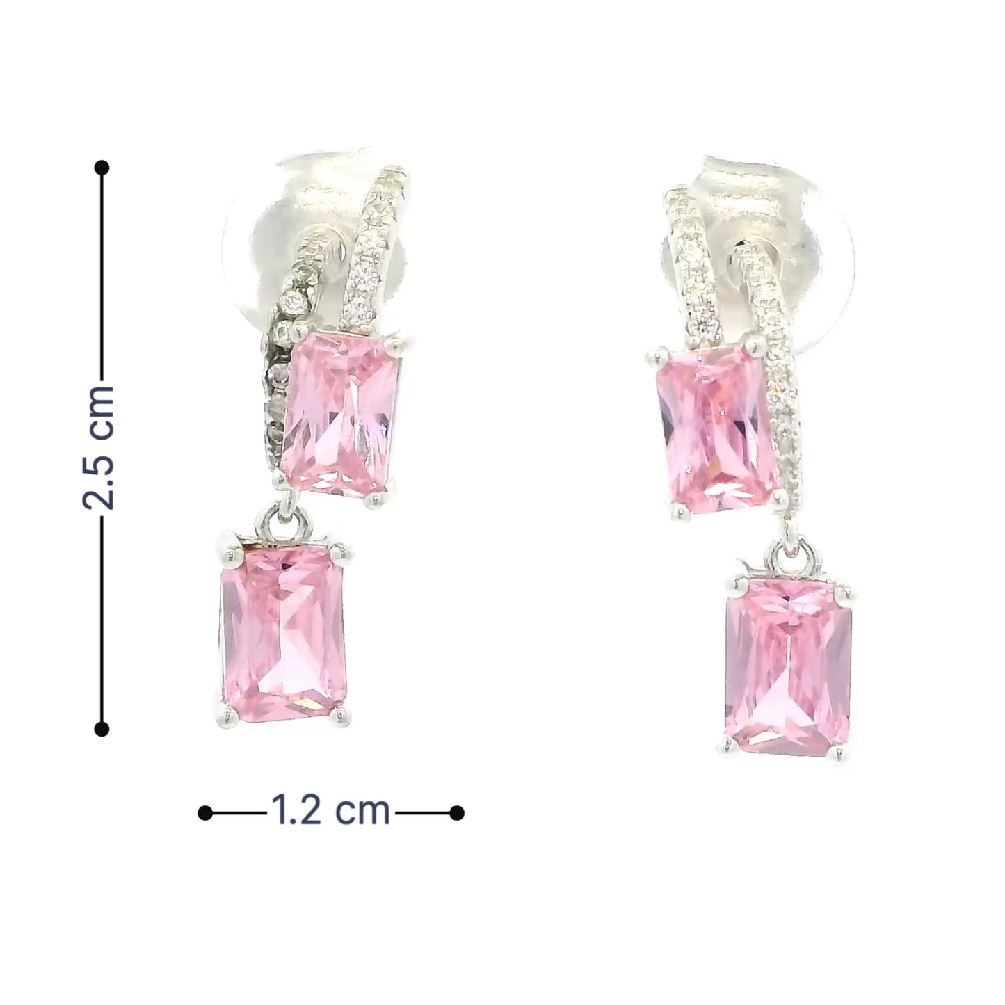 Sparkling Double Stone Earrings