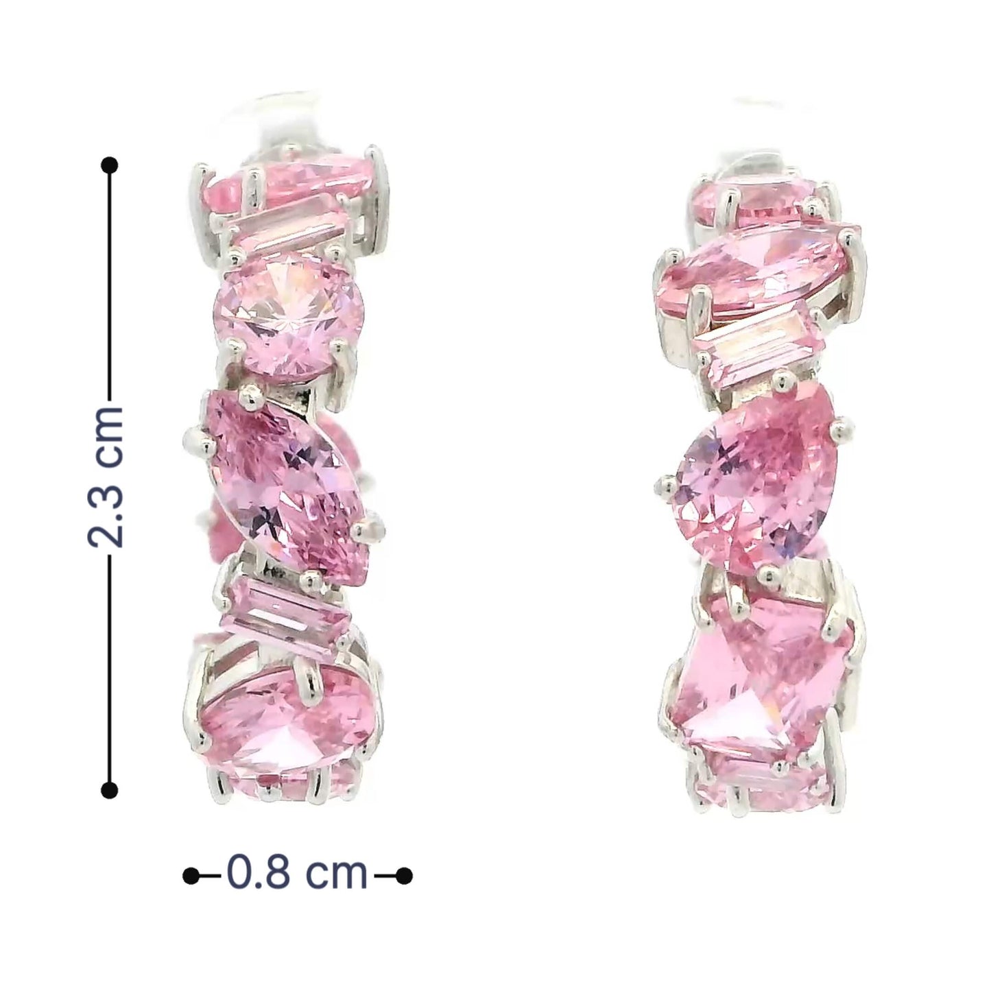 Trendy Pink Crystal Earrings