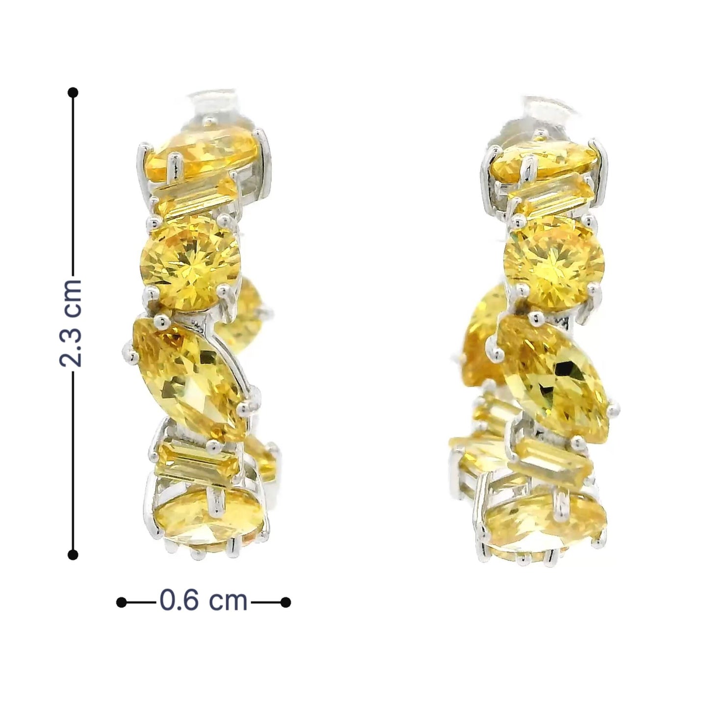 Exquisite Yellow Gemstone Hoops