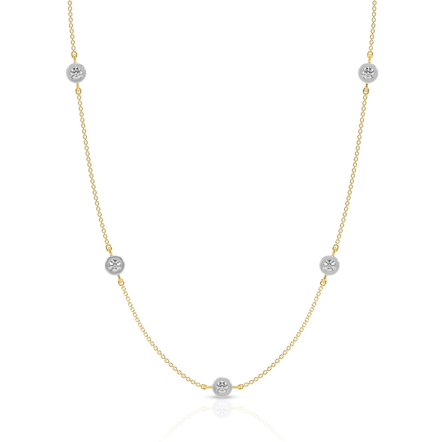 Sophisticated Gold Necklace with Diamond Accents