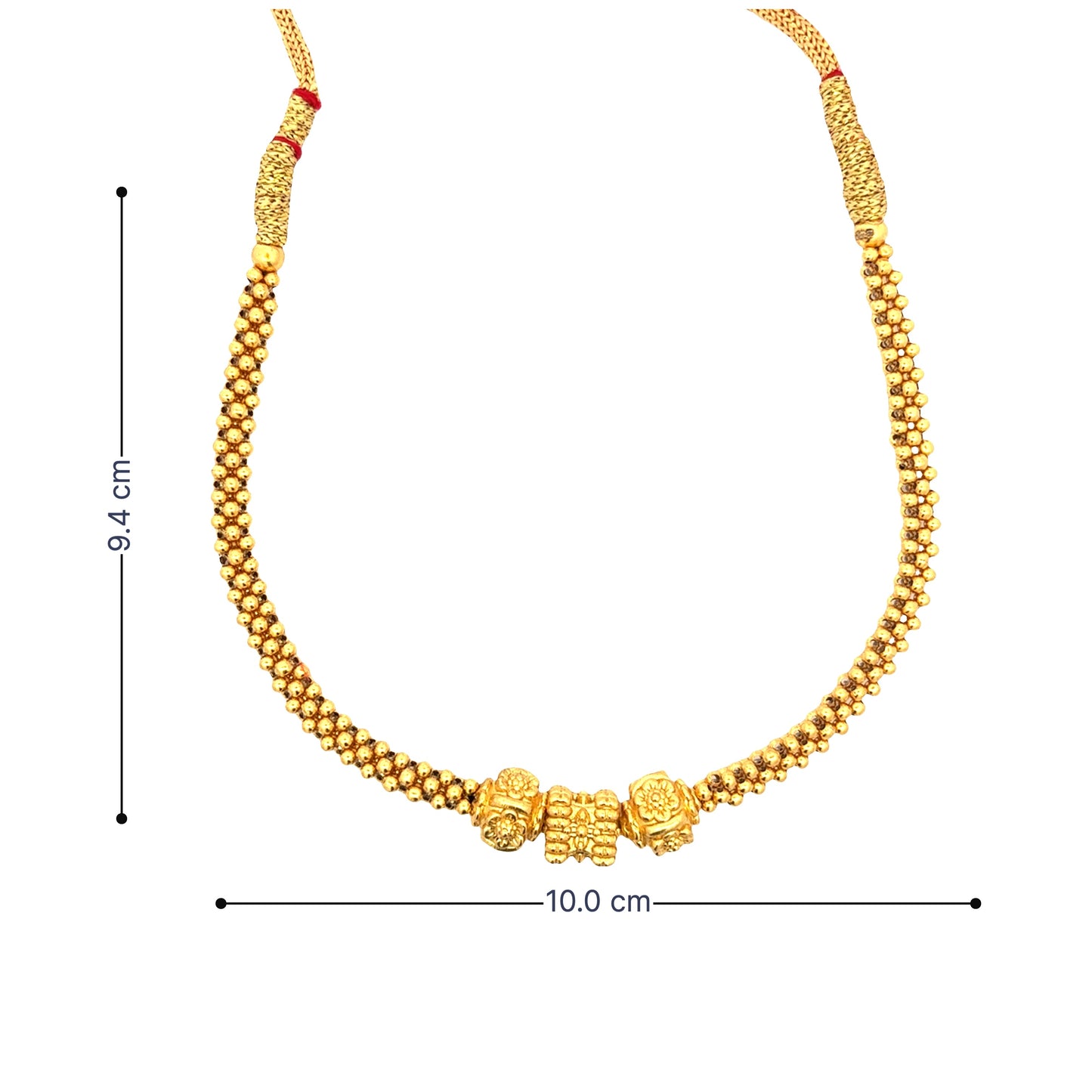 Classic Floral Bead Gold Necklace