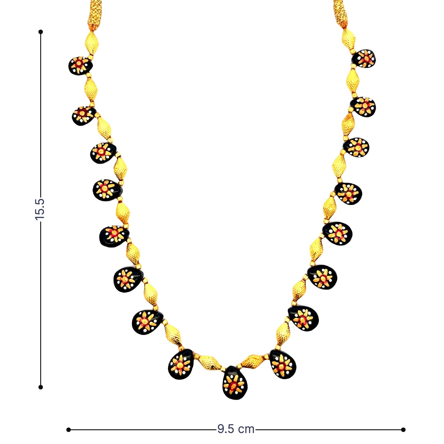 Black Blossom Meenakari Necklace
