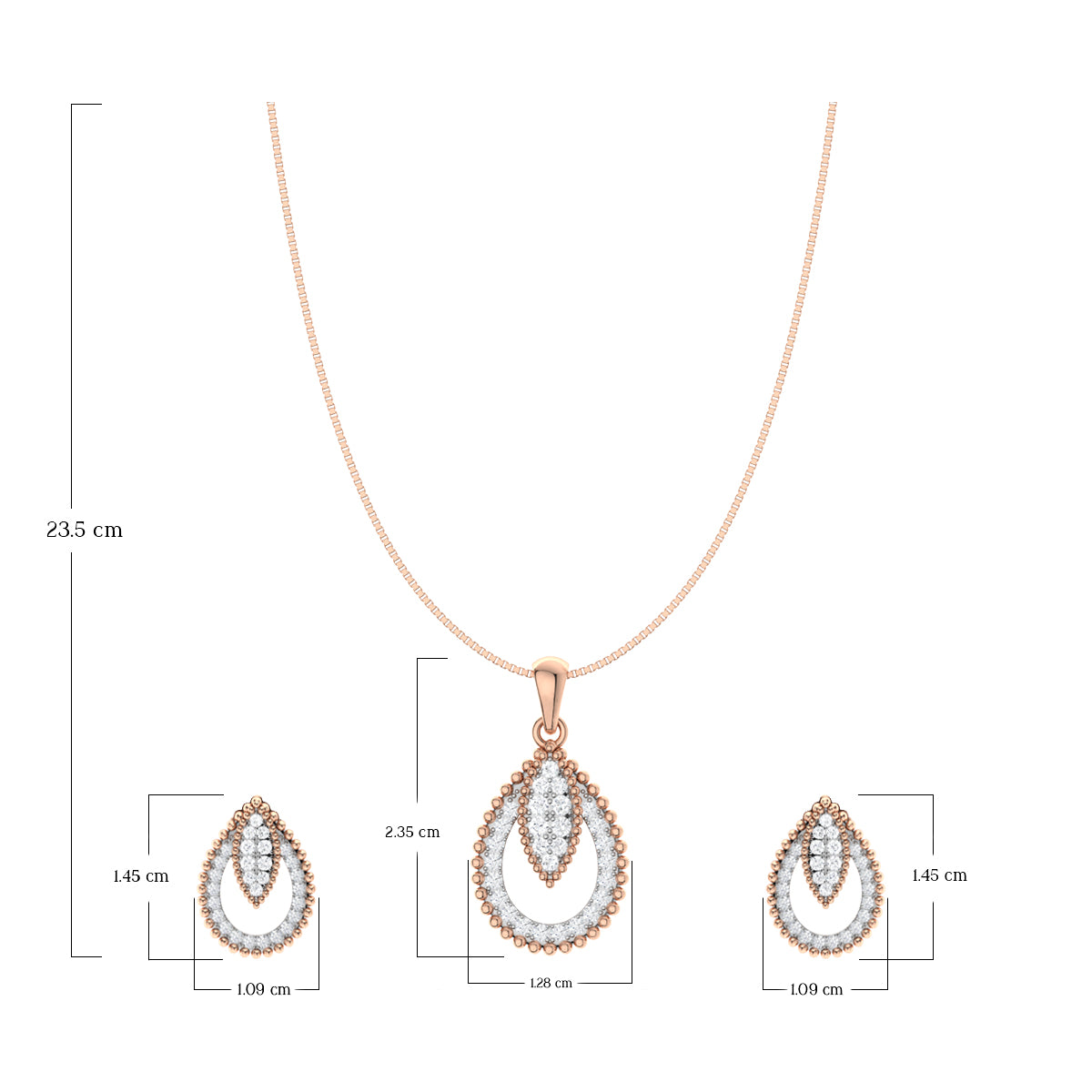 Opuntia Bloom Silver Pendant Set with Link Chain