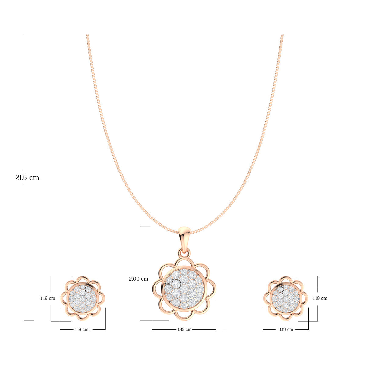 Shining Sphere Silver Pendant Set