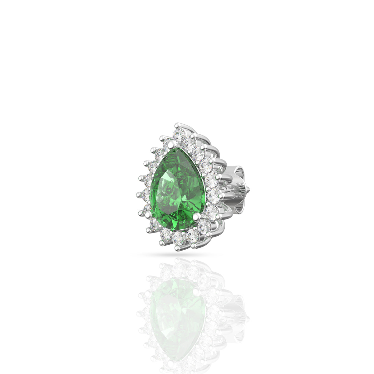 Charming Silver Green Drop Pendant Set