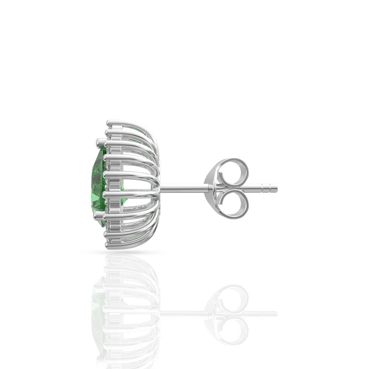 Charming Silver Green Drop Pendant Set