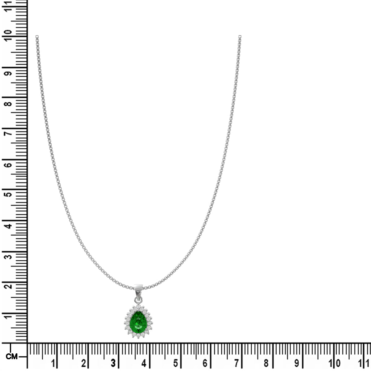 Charming Silver Green Drop Pendant Set