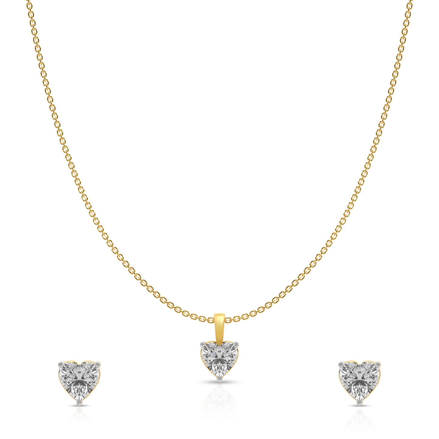 Radiant Diamond Pendant Set