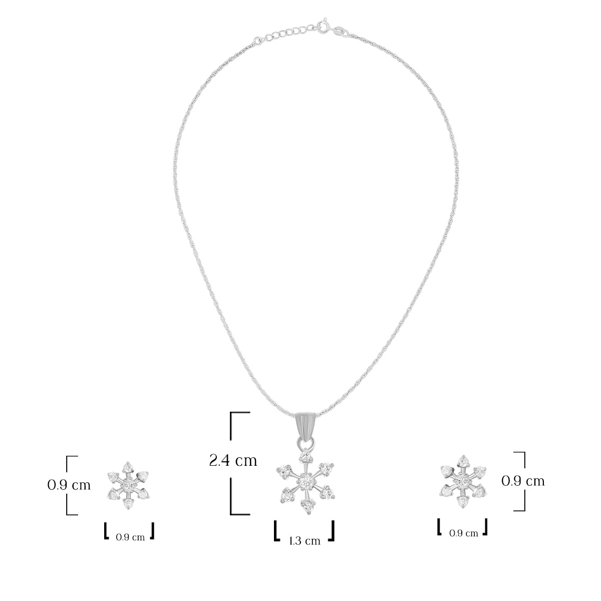 Stylish Snowflake Pendant Set