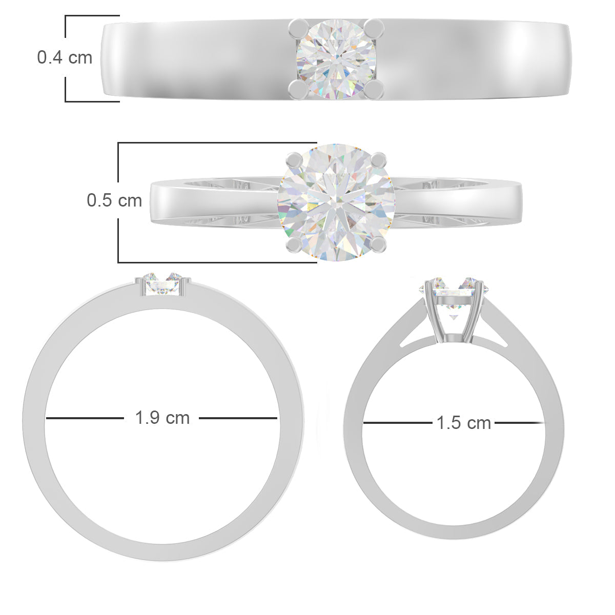 Classic Solitaire Couple Rings