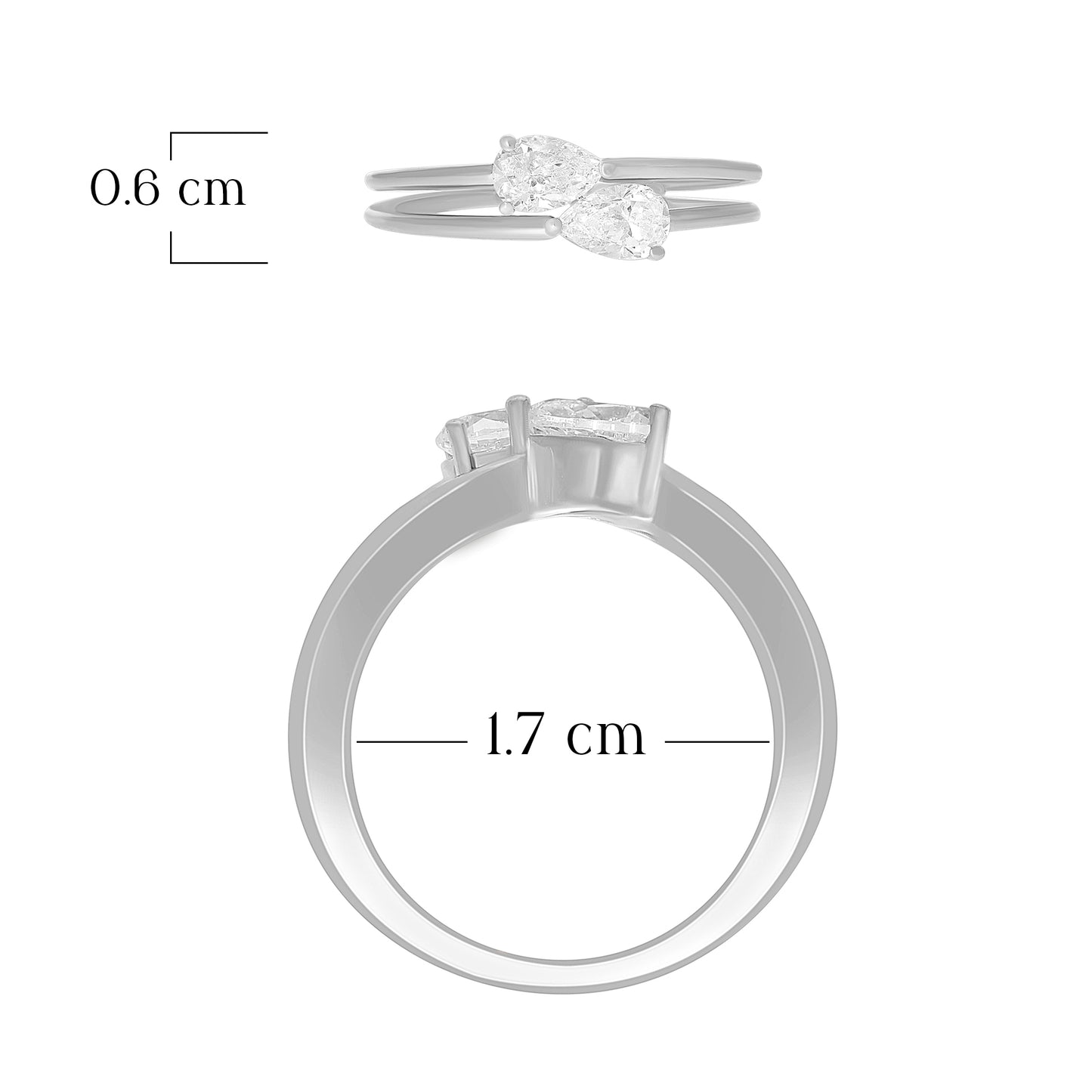 Modern Pear Duo Design Ring