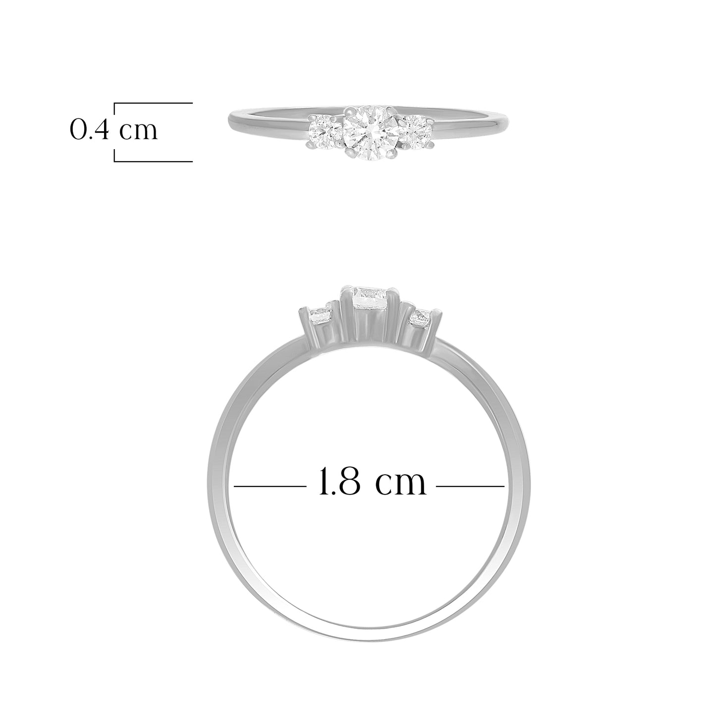 Graceful Triple Stone Ring