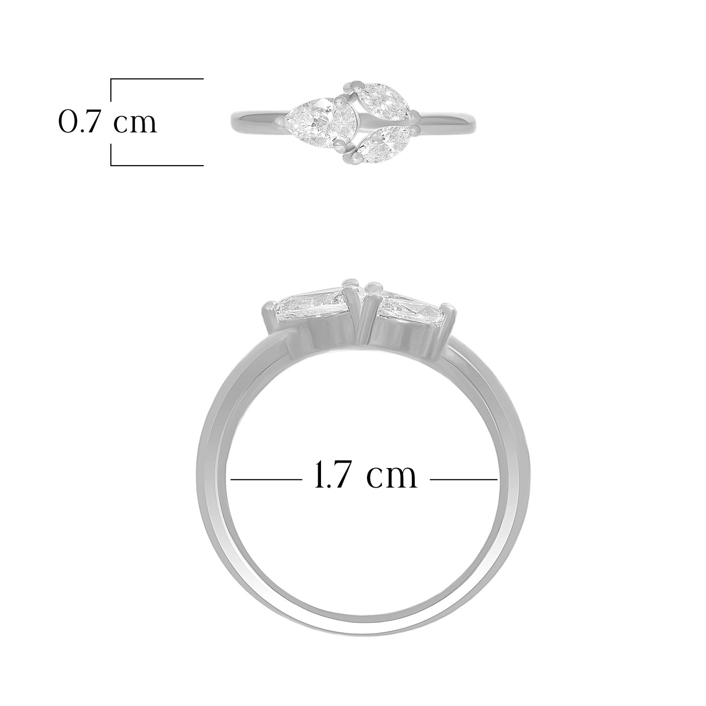 Minimal Pear Trio Ring