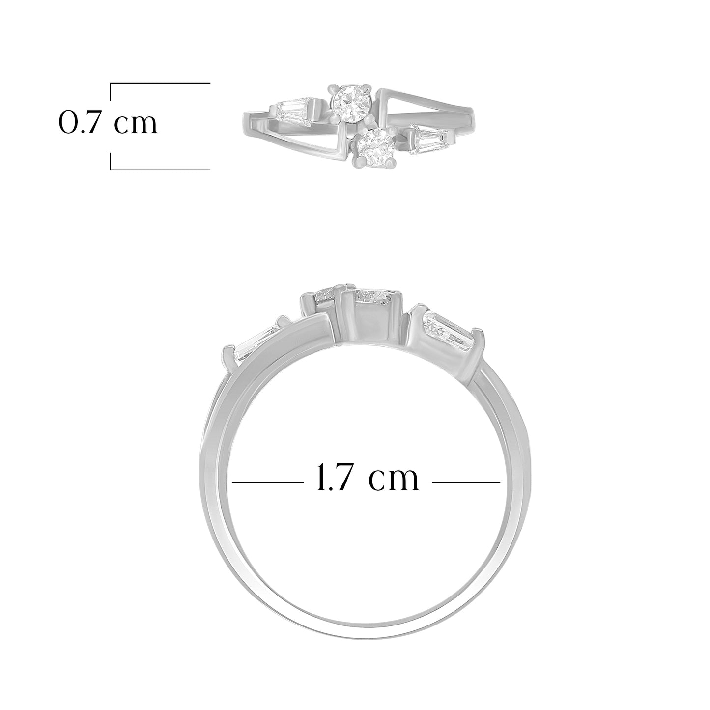 Charming Dual Stone Design Ring