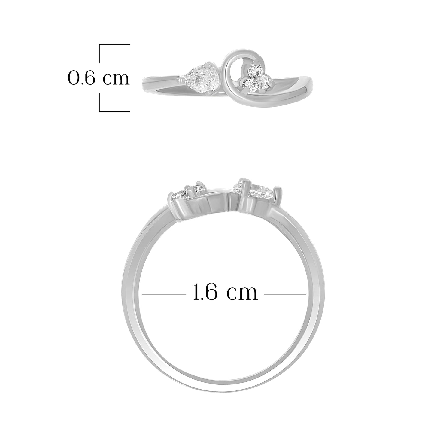 Charming Pear Swirl Style Ring