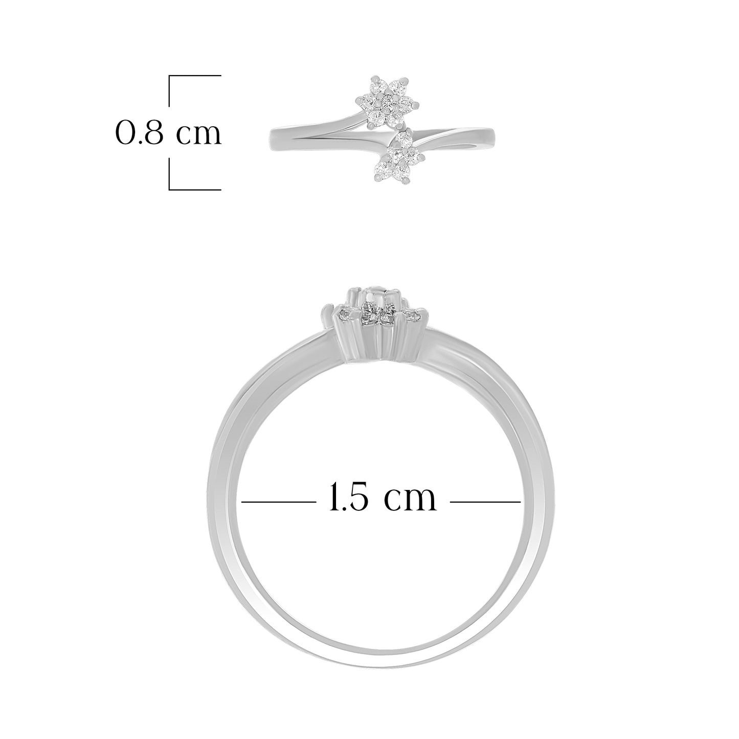Modern Dual Flower Design Ring