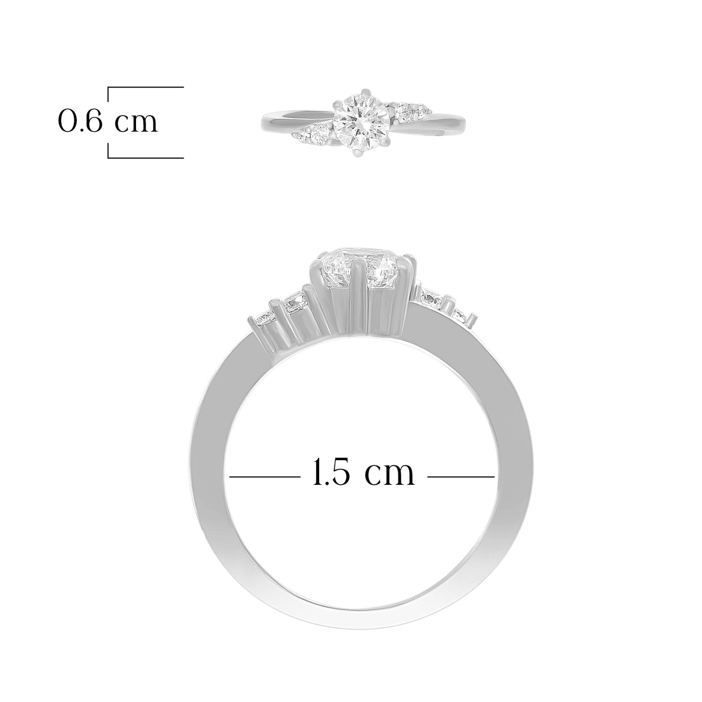 Delicate Round Center Pattern Ring