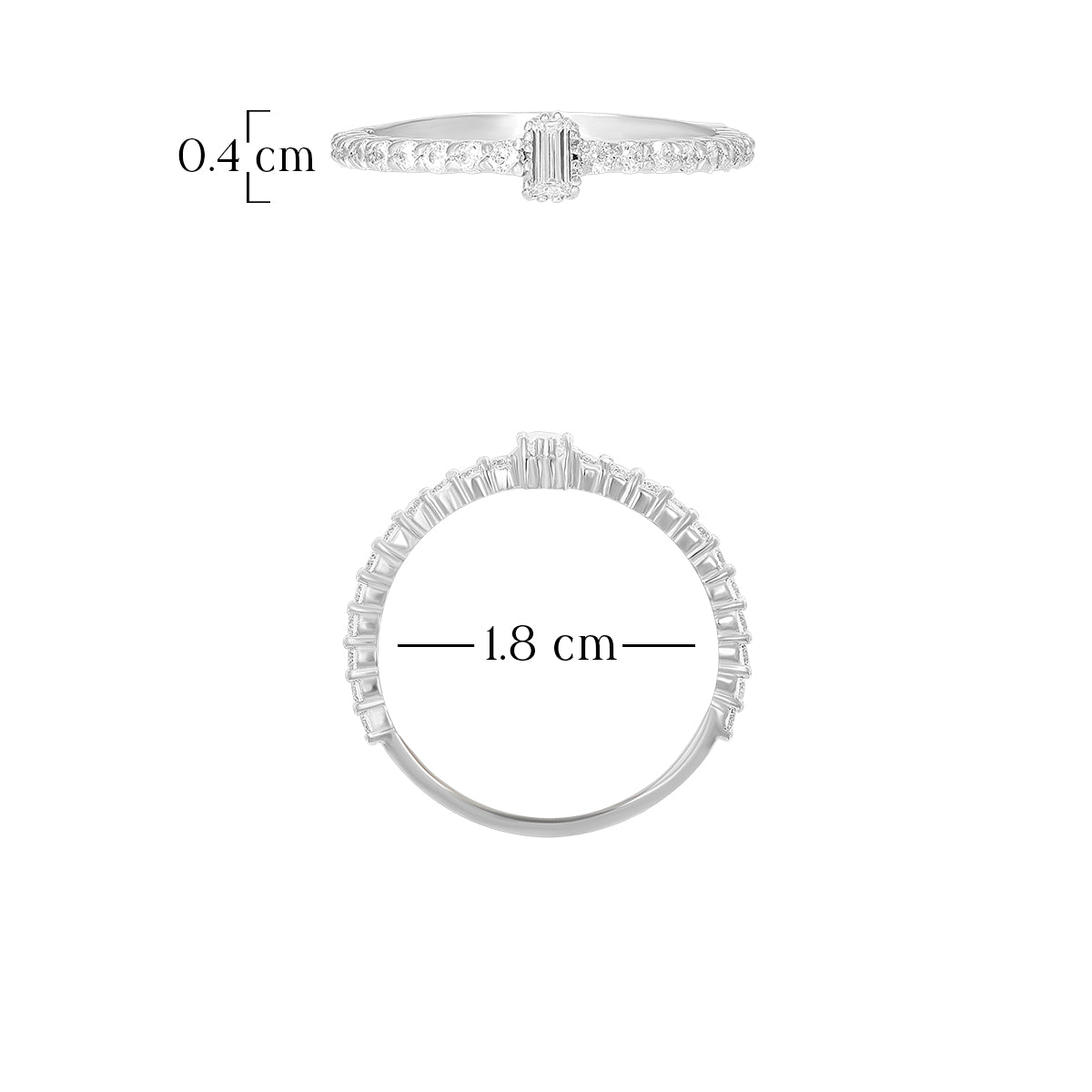 Elegant Emerald-Cut Center Ring