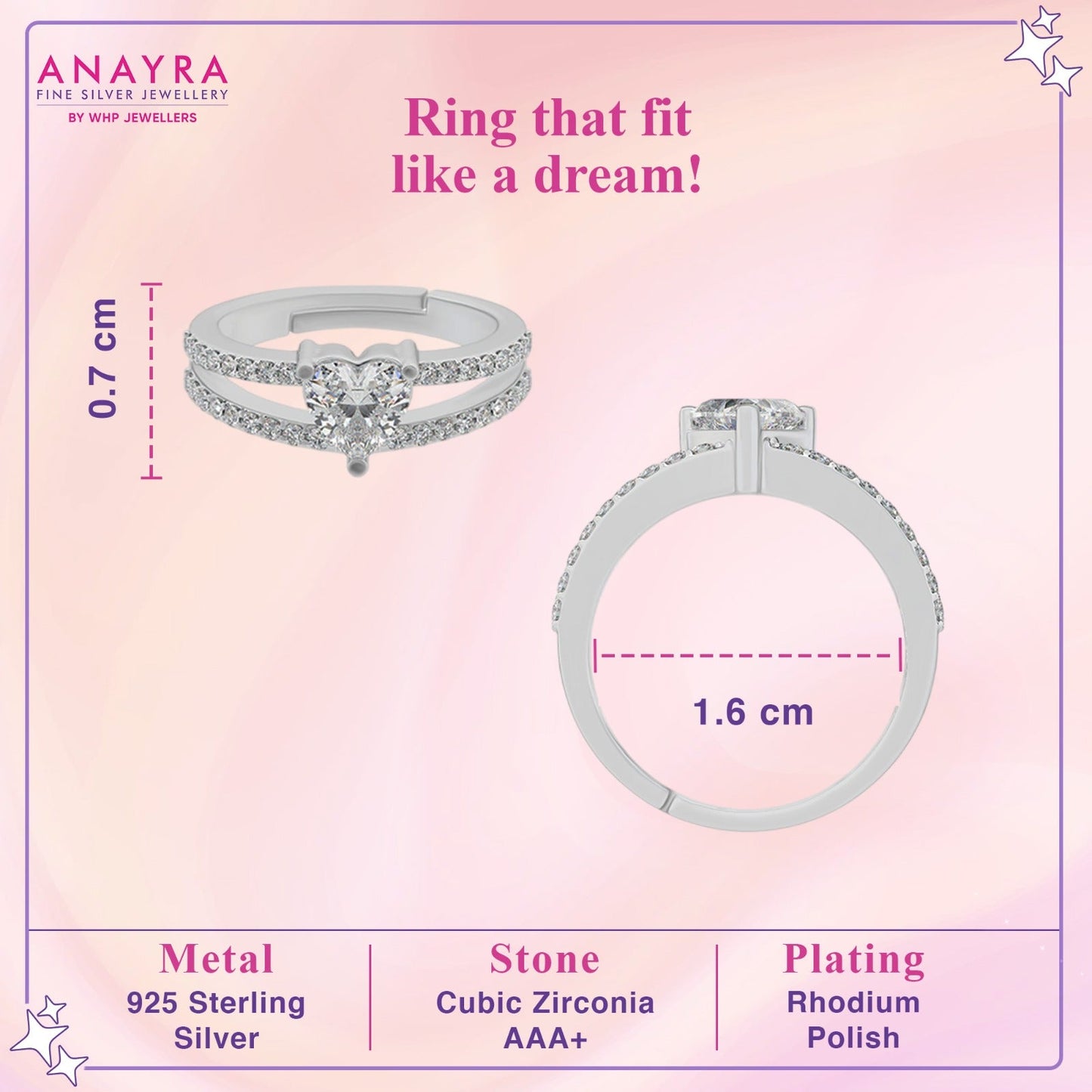 Twilight Heart Diamond Ring