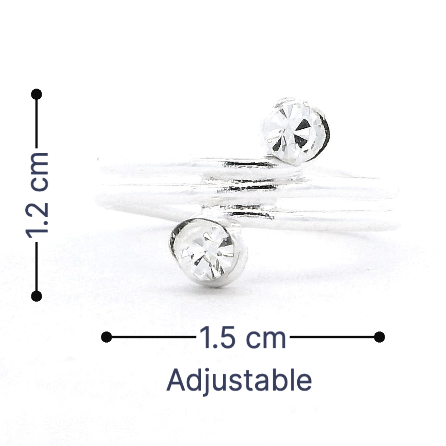 Crystal Silver Toe Rings