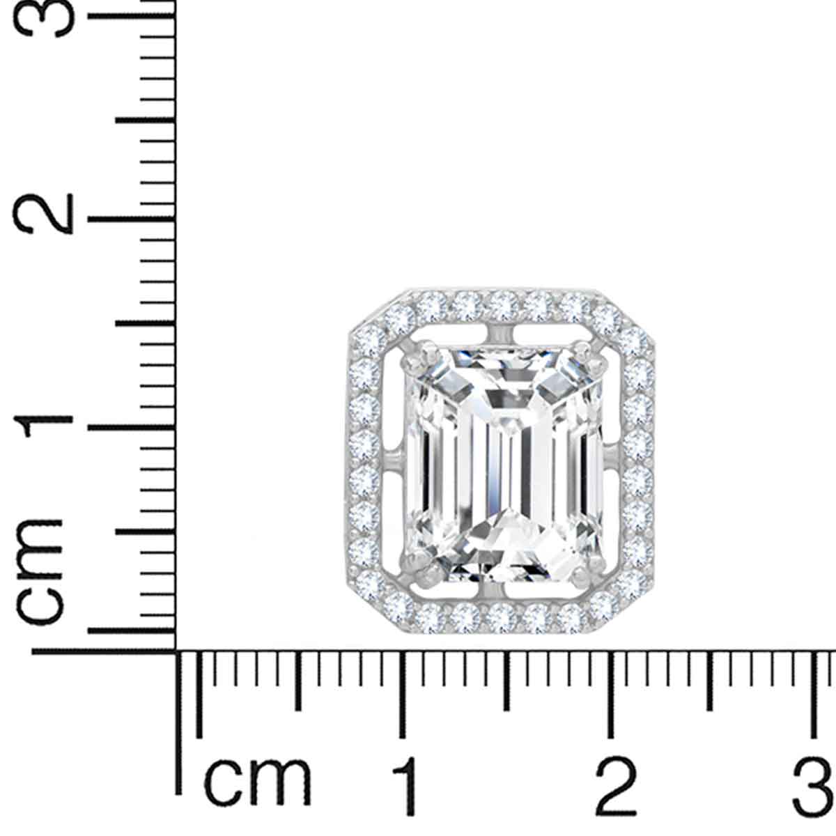 Classic Emerald Cut Silver Studs