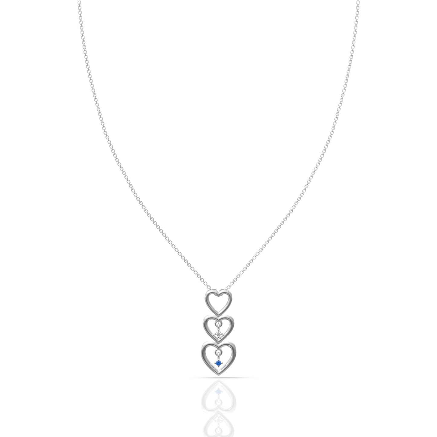 Silver Brilliant Hearts Pendant