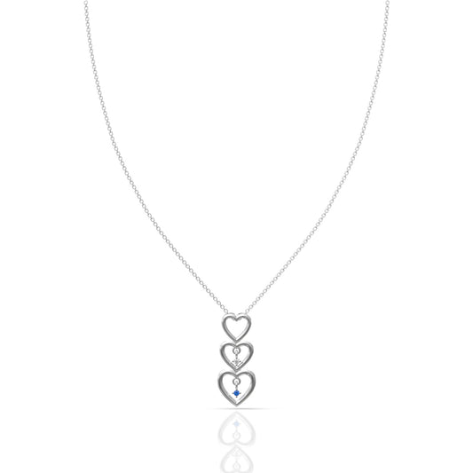 Silver Brilliant Hearts Pendant