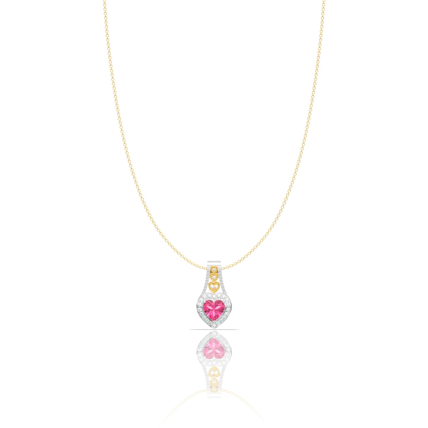 Silver Popup Pink Heart Pendant
