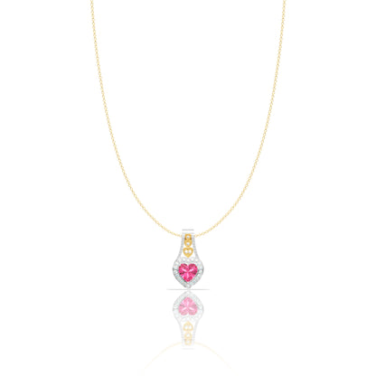 Silver Popup Pink Heart Pendant