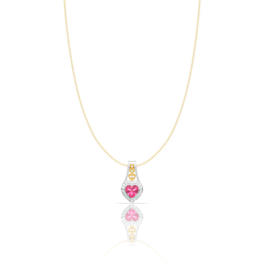 Silver Popup Pink Heart Pendant