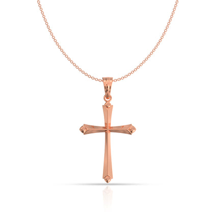 Pure Elegance Sterling Silver Holy Cross Rose Pendant