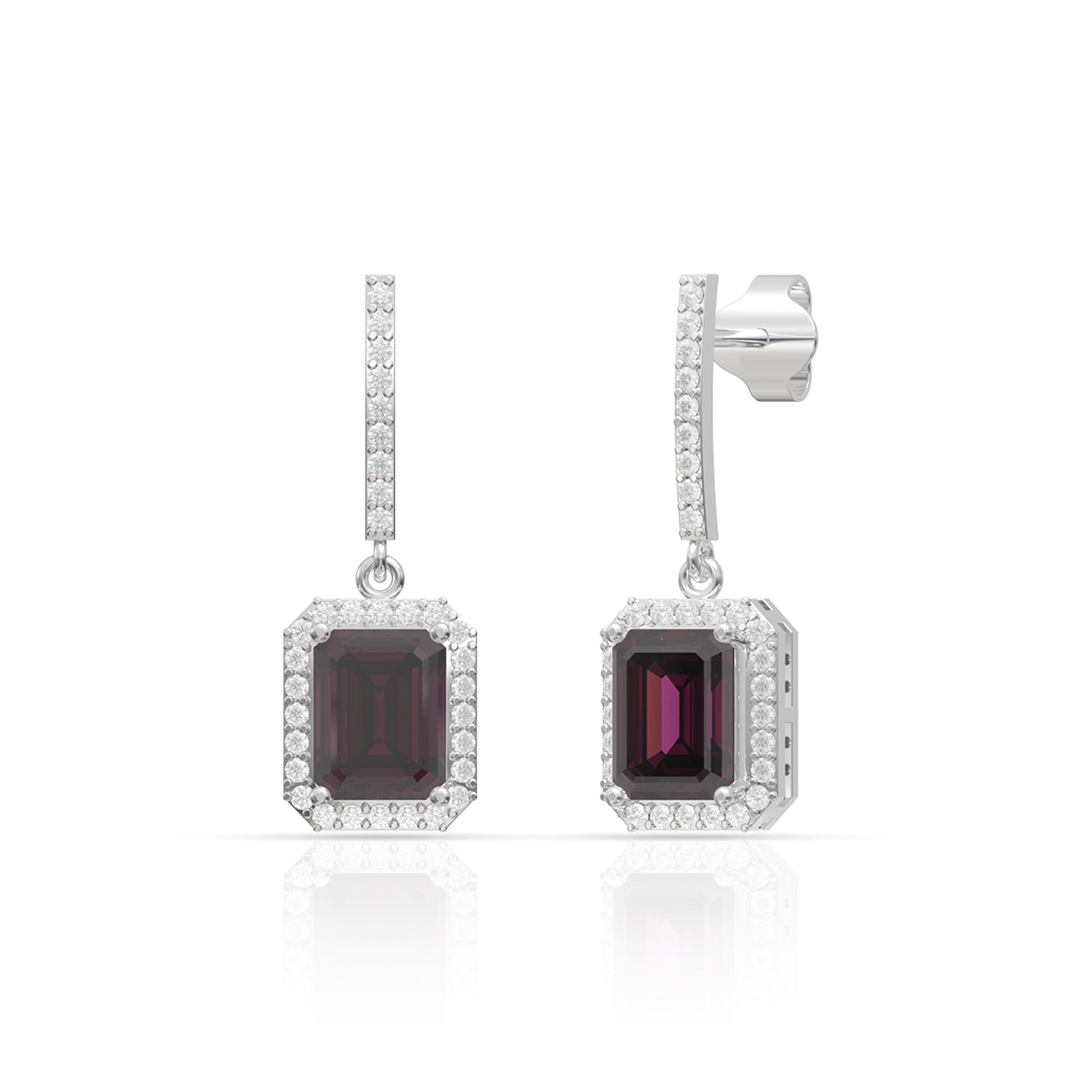 Blooming Red Diamond Droplet Earrings