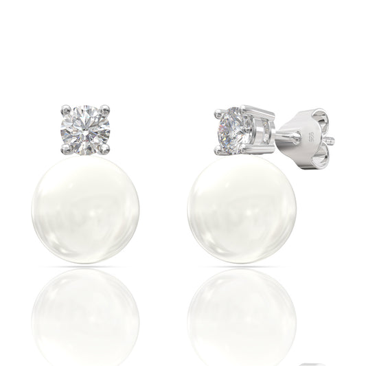 Pearly Diamond Earrings