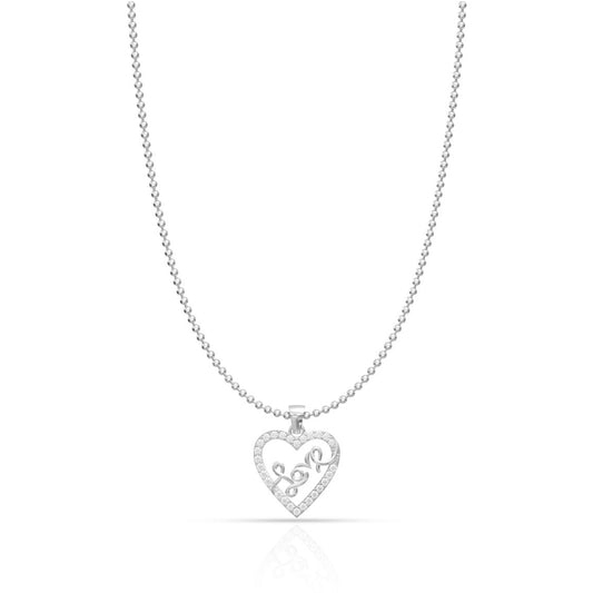 In Love Sterling Silver Diamond Pendant with Link Chain