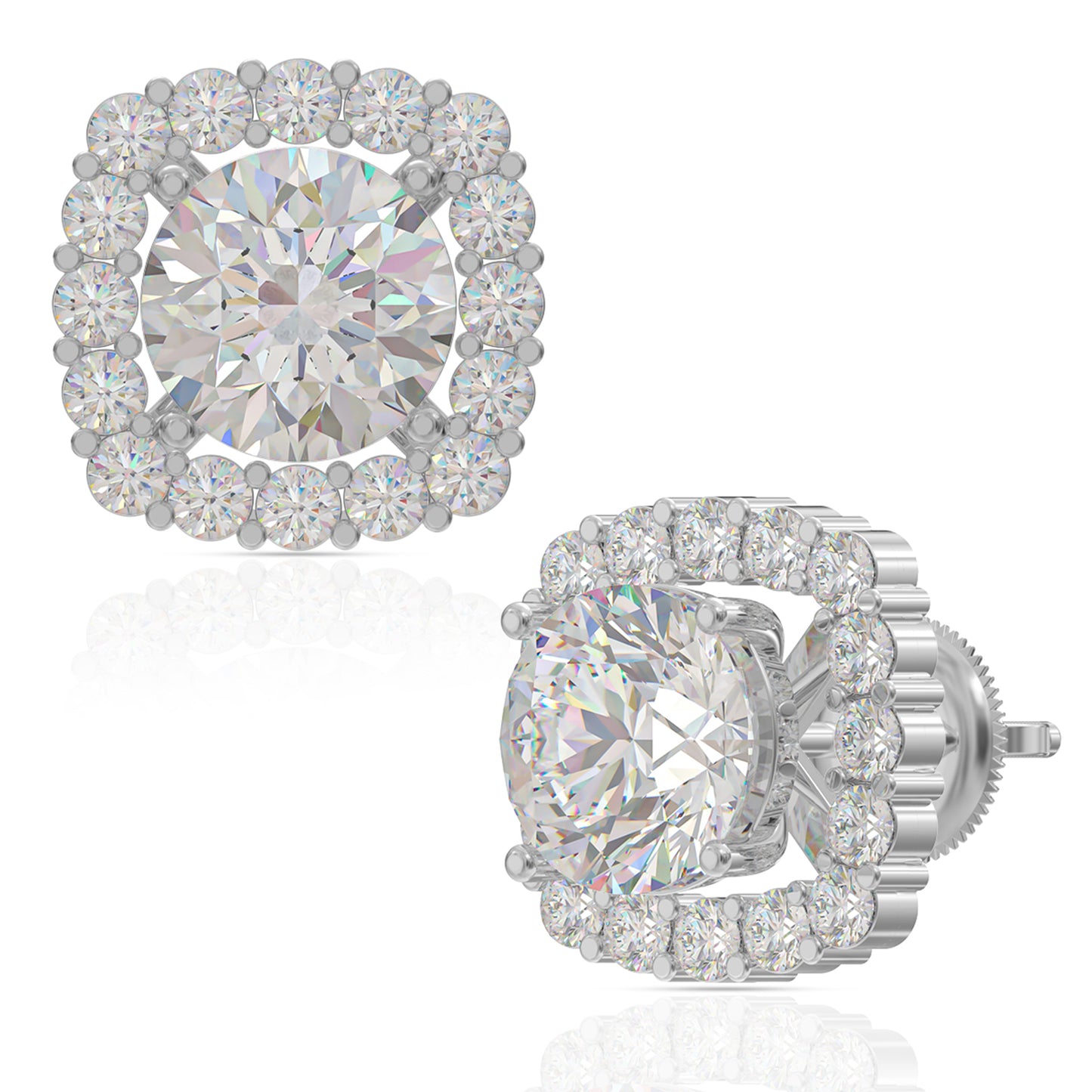Sterling Silver Bold Diamond Convertible Earrings