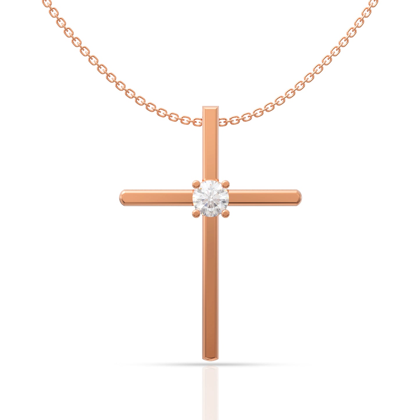Sterling Silver Holy Cross Rose Pendant